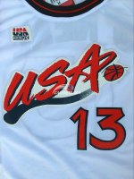 Camisetas NBA de Karl Malone USA 1996 Blanco
