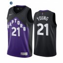 Camisetas NBA Earned Edition Toronto Raptors NO.21 Thaddeus Young Negro 2022e