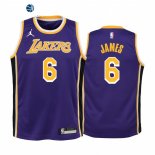 Camisetas NBA Ninos Los Angeles Lakers LeBron James Purpura Statement 2021-22