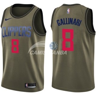 Camisetas NBA Salute To Servicio Los Angeles Clippers Danilo Gallinari Nike Ejercito Verde 2018