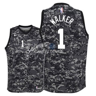 Camisetas de NBA Ninos San Antonio Spurs Lonnie Walker Nike Camuflaje Ciudad 2018