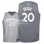 Camisetas de NBA Ninos Minnesota Timberwolves Josh Okogie Nike Gris Ciudad 2018