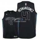 Camiseta NBA Ninos Charlotte Hornets Willy Hernangomezb Nike Negro Ciudad 2018