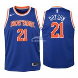 Camisetas de NBA Ninos New York Knicks Damyean Dotson Azul Icon 2018