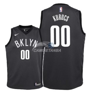 Camiseta NBA Ninos Brooklyn Nets Rodions Kurucs Negro Statement 2018