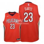 Camisetas de NBA Ninos New Orleans Pelicans Anthony Davis Rojo Statement 2018