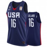 Camisetas Copa Mundial de Baloncesto FIBA 2019 USA Damian Lillard Marino