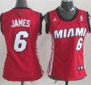 Camisetas NBA Mujer Lebron James Miami Heat Rojo