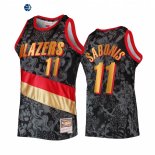 Camisetas NBA Portland Trail Blazers NO.11 Arvydas Sabonis Negro Throwback 2022