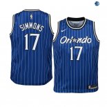 Camisetas de NBA Ninos Orlando Magic Jonathon Simmons Azul Hardwood Classics