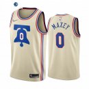 Camisetas NBA Edición ganada Philadelphia Sixers Tyrese Maxey Crema 2020-21