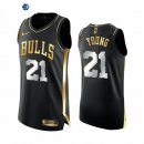 Camiseta NBA de Thaddeus Young Chicago Bulls Negro Oro 2020-21