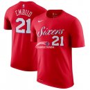 Camisetas NBA de Manga Corta Joel Embiid Philadelphia 76ers Rojo 17/18