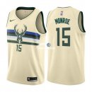 Camisetas NBA de Greg Monroe Milwaukee Bucks Nike Crema Ciudad 17/18
