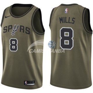 Camisetas NBA Salute To Servicio San Antonio Spurs Patty Mills Nike Ejercito Verde 2018
