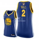 Camisetas NBA Mujer Jordan Bell Golden State Warriors Azul Icon Parche Finales Champions 2018
