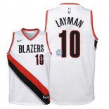 Camisetas de NBA Ninos Portland Trail Blazers Jake Layman Blanco Association 2018