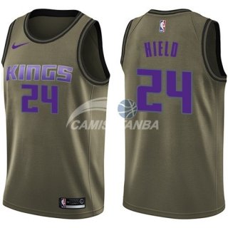 Camisetas NBA Salute To Servicio Sacramento Kings Buddy Hield Nike Ejercito Verde 2018