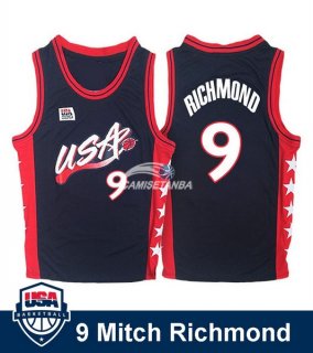 Camisetas NBA de Mitch Richmond USA 1996 Negro