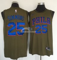 Camisetas NBA Salute To Servicio Philadelphia Sixers Ben Simmons Nike Ejercito Verde 2018