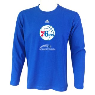 Camisetas NBA Manga Larga Philadelphia 76ers Azul