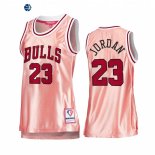Camisetas NBA Mujer Chicago Bulls NO.23 Michael Jordan 75th Aniversario Rosa Oro 2022