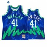 Camisetas NBA Dallas Mavericks NO.41 Dirk Nowitzki Azul Throwback 2022
