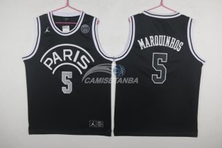 Camisetas NBA Marquinhos Jordan x Paris Saint-Germain Negro