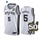 Camisetas NBA Nike San Antonio Spurs NO.5 Dejounte Murray 50th Blanco Association 2022-23
