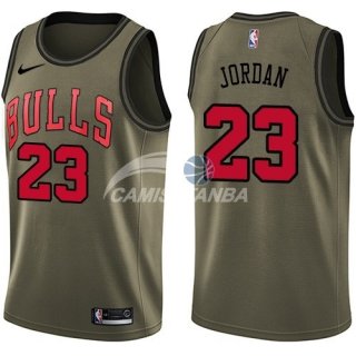 Camisetas NBA Salute To Servicio Chicago Bulls Michael Jordan Nike Ejercito Verde 2018