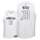 Camisetas de NBA Ninos Washington Wizards Jodie Meeks Nike Blanco Ciudad 2018
