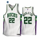 Camisetas NBA de Milwaukee Bucks Khris Middleton 75th Blanco Ciudad 2021-22