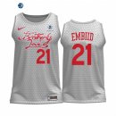 Camisetas NBA Nike Philadelphia Sixers NO.21 Joel Embiid Blanco Ciudad 2022-23