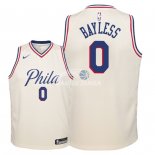 Camisetas de NBA Ninos Philadelphia Sixers Jerryd Bayless Nike Crema Ciudad 2018