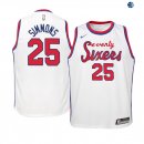 Camisetas de NBA Ninos Philadelphia Sixers Ben Simmons Blanco Hardwood Classics