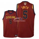 Camisetas de NBA Ninos JR. Smith Cleveland Cavaliers 2018 Finales Rojo Icon Parche