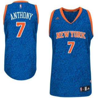 Camisetas NBA New York Knicks Luz Leopardo Anthony Azul