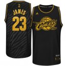 Camisetas NBA Cleveland Cavaliers Metales Preciosos Moda James Negro