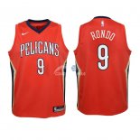 Camisetas de NBA Ninos New Orleans Pelicans Rajon Rondo Rojo Statement 2018