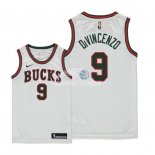 Camisetas de NBA Ninos Milwaukee Bucks Donte DiVincenzo Retro Blanco 18/19