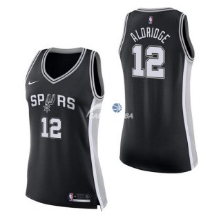 Camisetas NBA Mujer LaMarcus Aldridge San Antonio Spurs Negro Icon 17/18