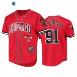 T Shirt NBA Chicago Bulls NO.91 Dennis Rodman Capsule Baseball Rojo 2022