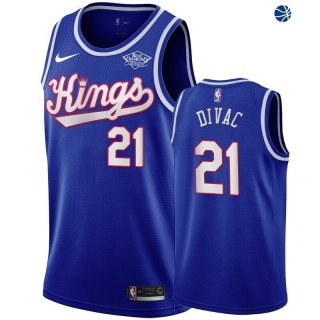 Camisetas NBA Sacramento Kings Vlade Divac Azul Throwback