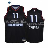 Camisetas NBA Ninos Philadelphia 76ers Jaden Springer Negro Ciudad 2021