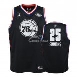 Camisetas de NBA Ninos Ben Simmons 2019 All Star Negro