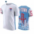 T-Shirt NBA Houston Rockets James Harden H Town Azul Blanco Ciudad 2020-21