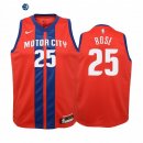 Camiseta NBA Ninos Detroit Pistons Derrick Rose Rojo Ciudad 2019-20