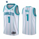 Camisetas NBA Jordan Charlotte Hornets NO.1 LaMelo Ball Blanco Association 2023