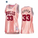 Camisetas NBA Mujer Chicago Bulls NO.33 Scottie Pippen 75th Aniversario Rosa Oro 2022