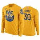 T Shirt NBA Golden State Warriors Stephen Curry Manga Larga Amarillo